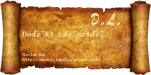 Deáki László névjegykártya